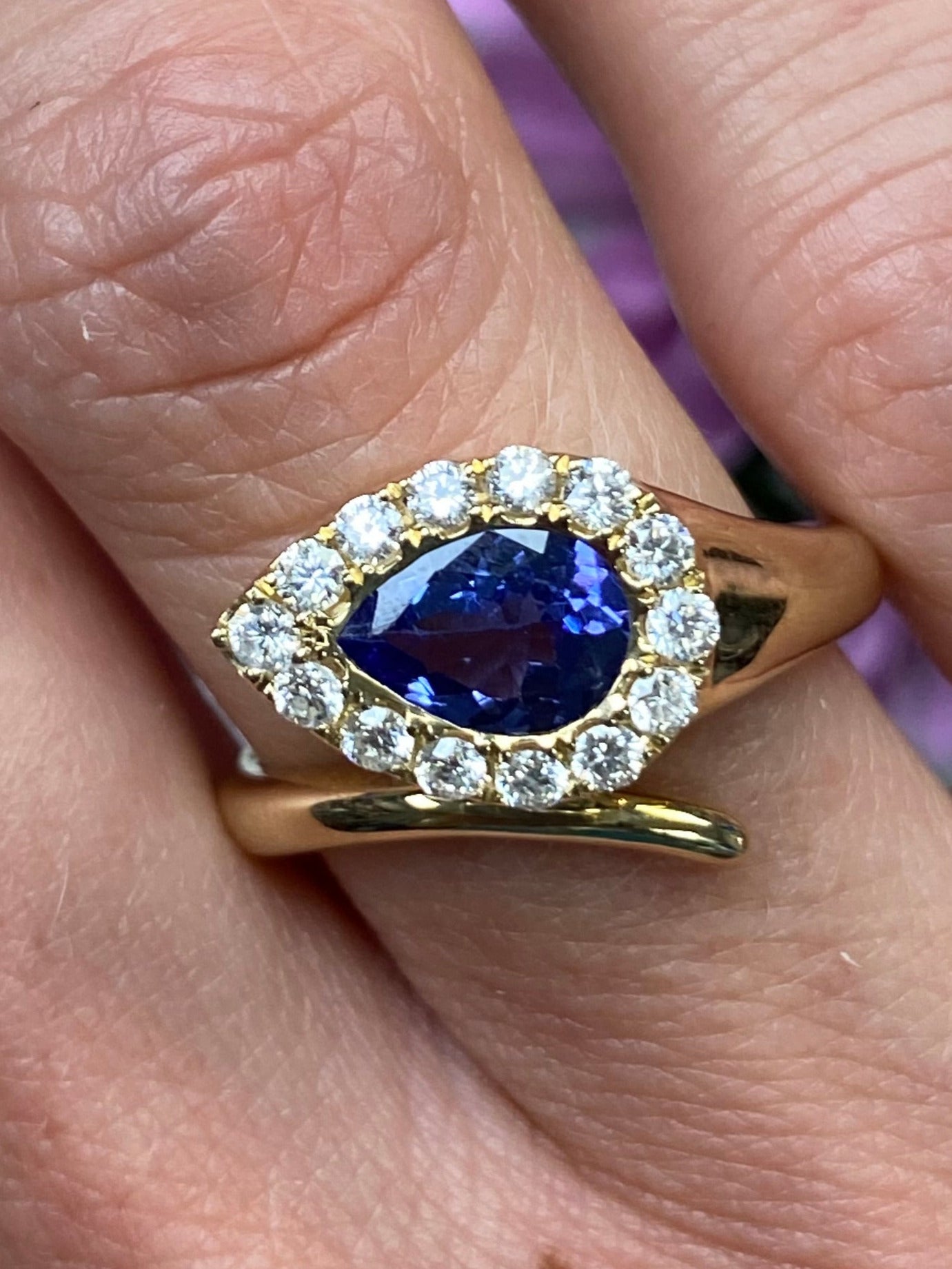 Tanzanite and Diamond Temptation Serpent Ring