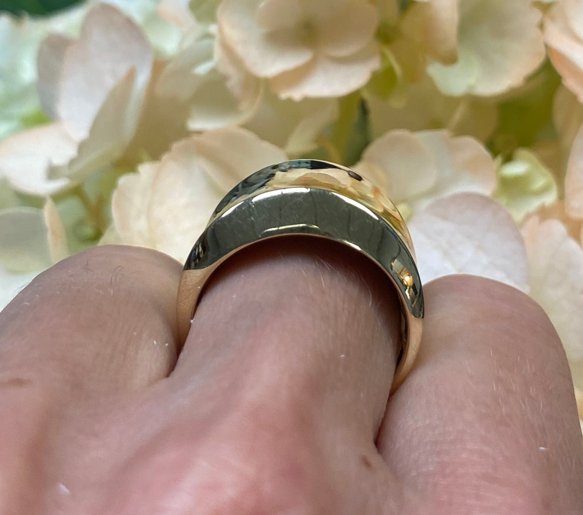 Yellow Gold Concave Wide Band Ring
