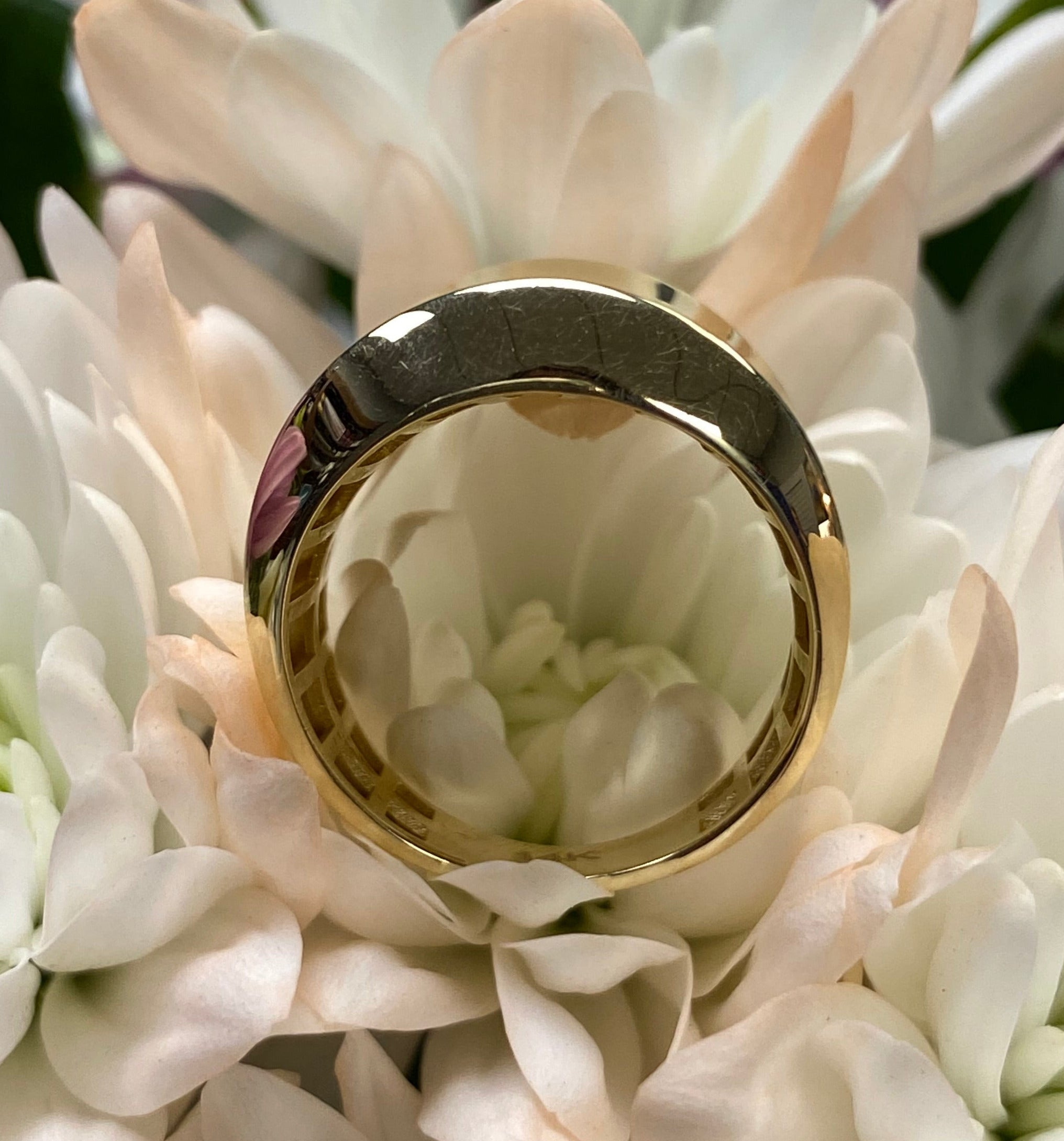 Yellow Gold Concave Wide Band Ring