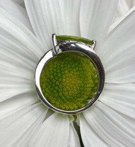 Marquise Peridot and Pave Diamond Ring