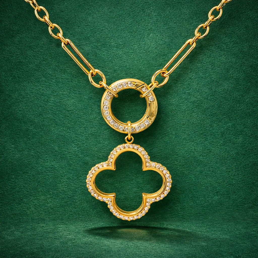 The Golden Clover Embrace Necklace