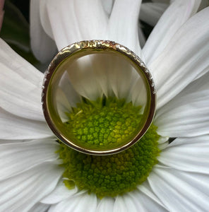 Bold Wavy Brushed Gold Wide Band Ring