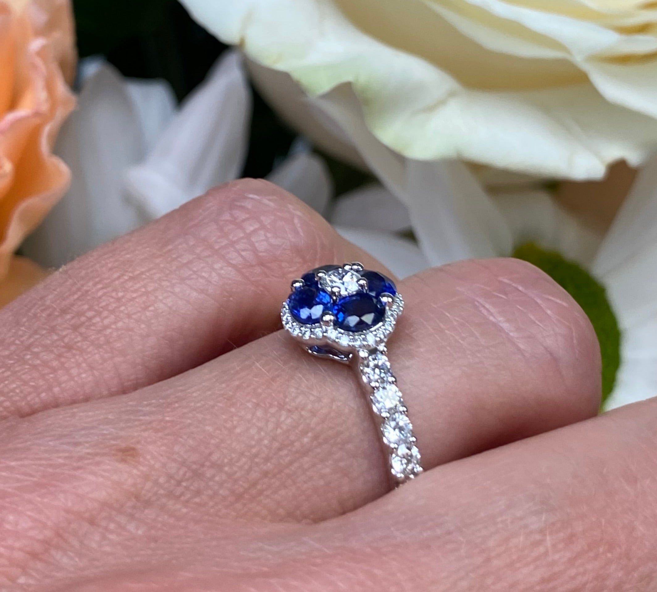 Blue Velvet Sapphire and Diamond Ring