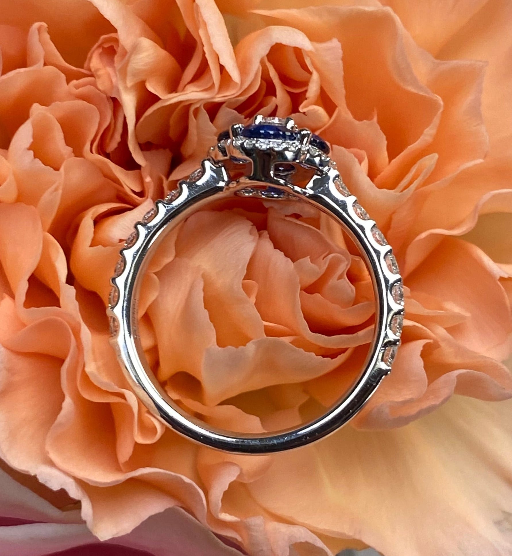 Blue Velvet Sapphire and Diamond Ring