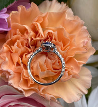 Load image into Gallery viewer, Sapphire and Diamond Flower Cluster Ring
