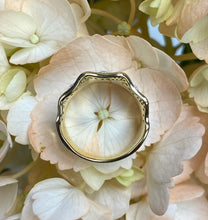 Load image into Gallery viewer, Wide Ruffle Diamond and Brush Yellow Gold Ring
