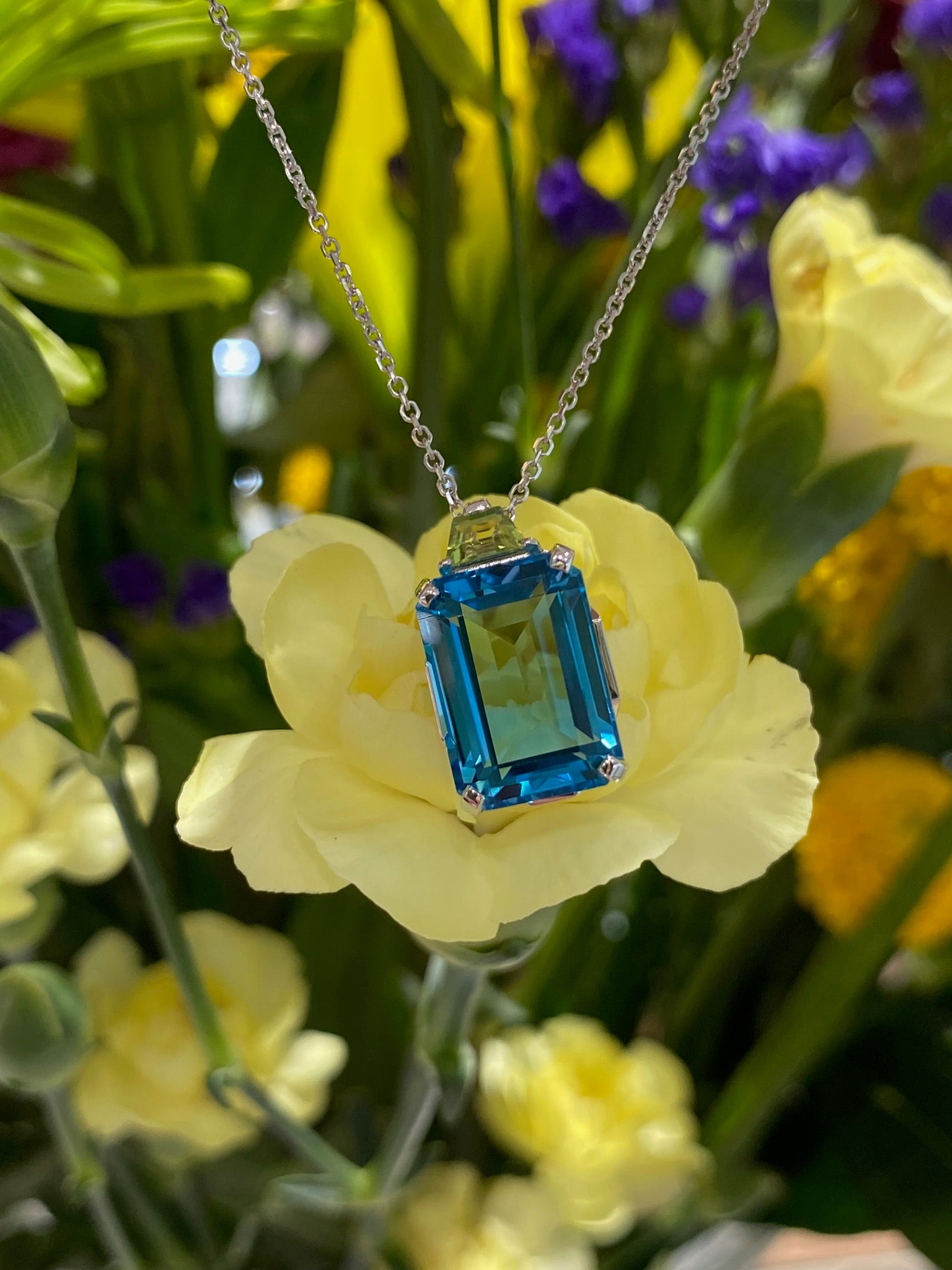 The Ocean Reef Blue Topaz & Peridot Necklace