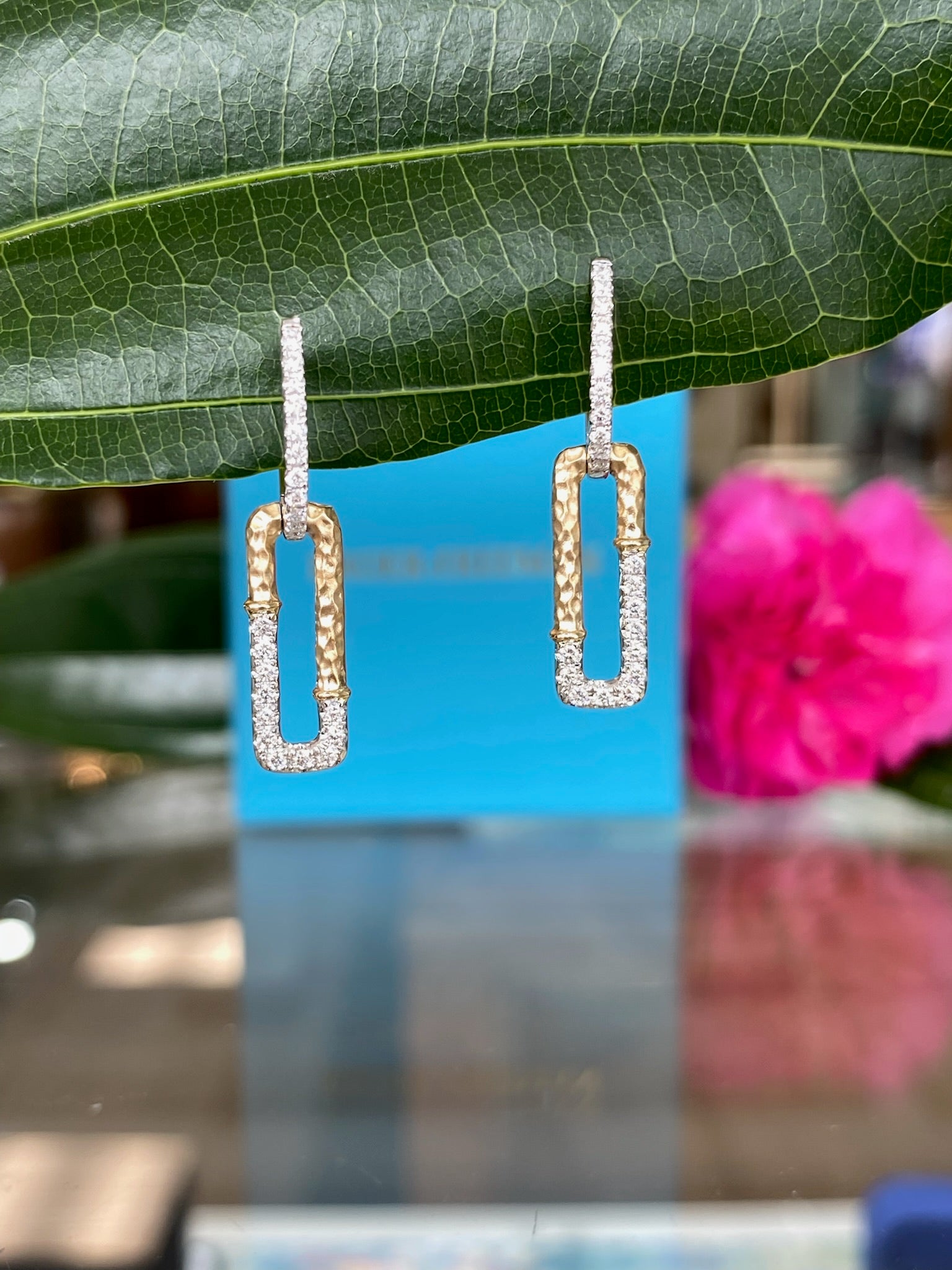 The Gilded Link Diamond Drop Earrings