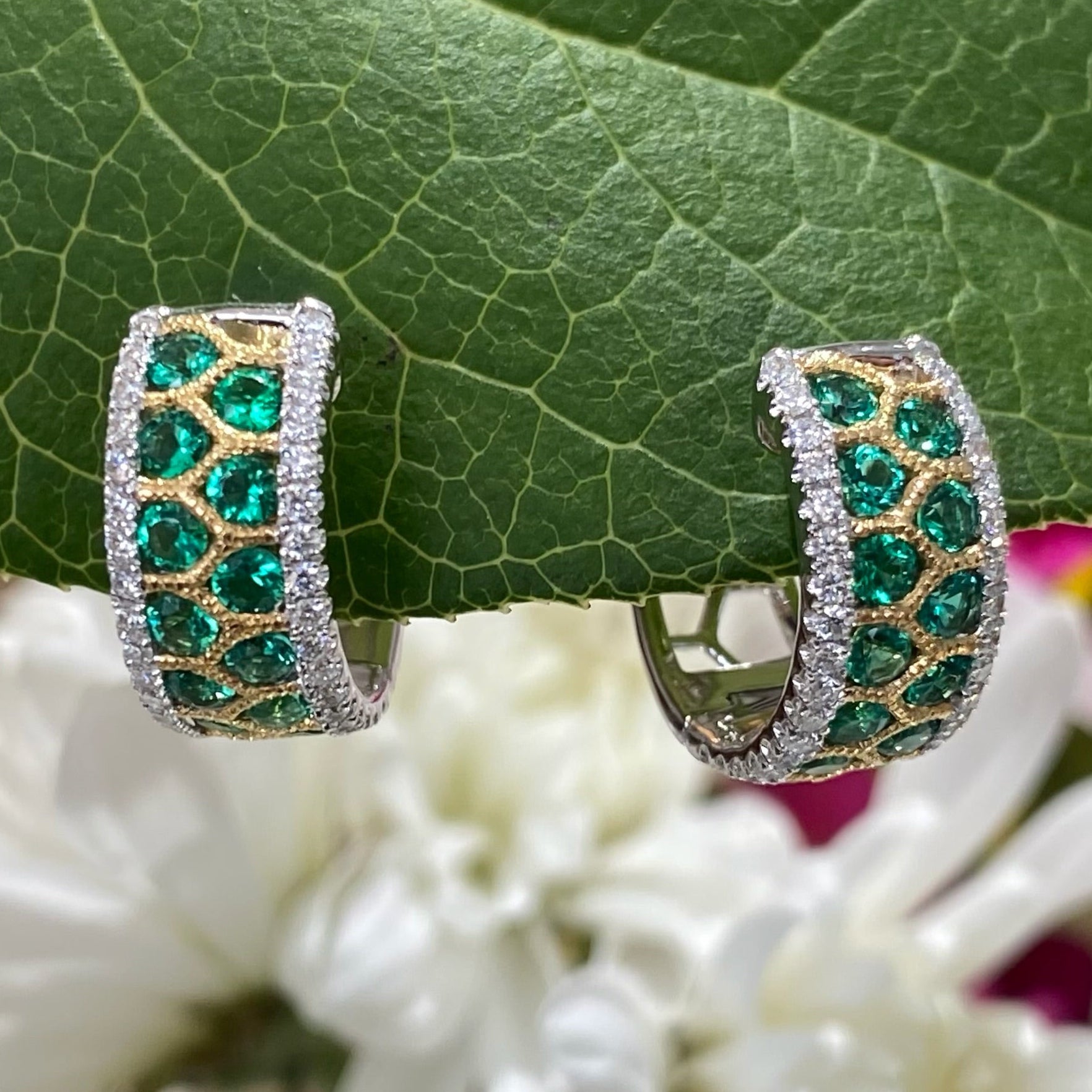 The Emerald Tapestry Diamond Earrings