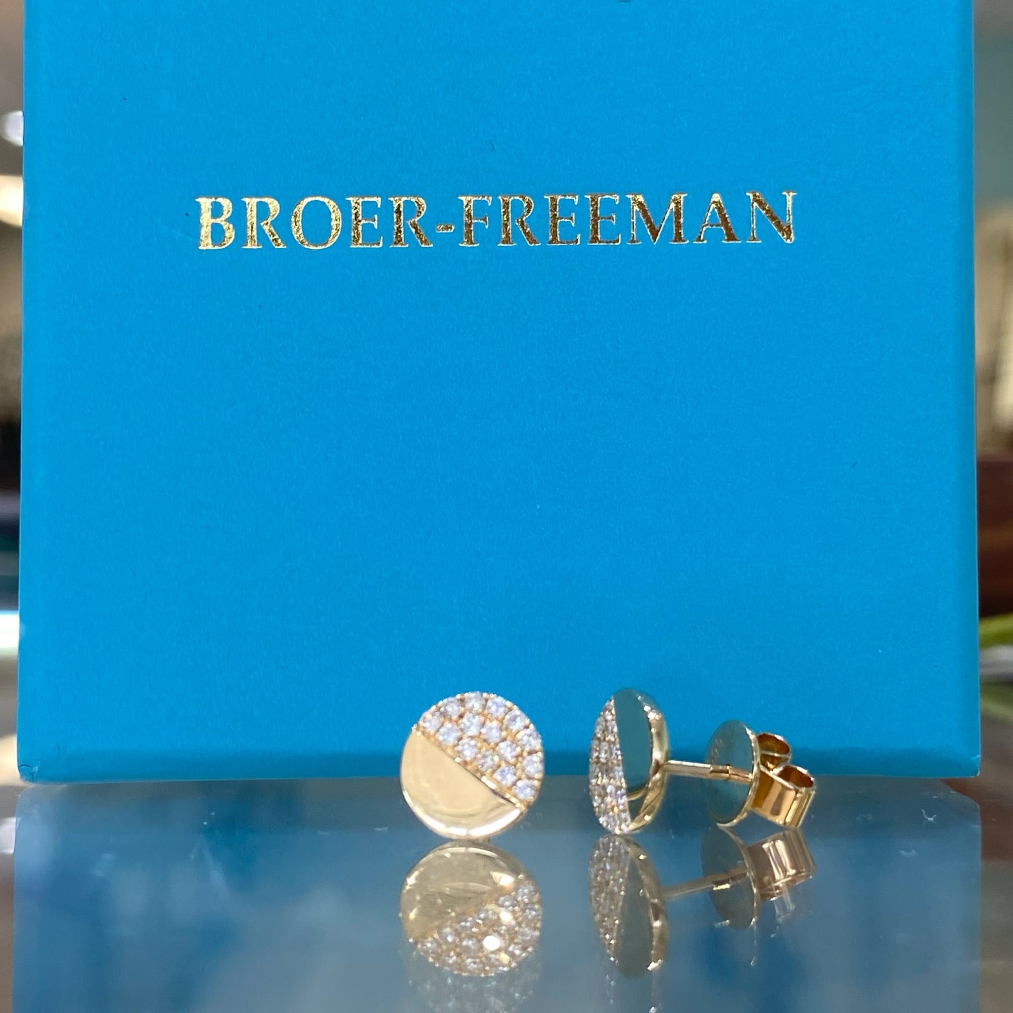 Half Moon Pavé Diamond Stud Earrings