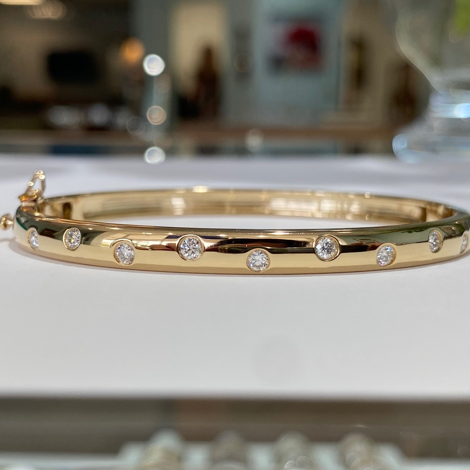 The Starlit Line Diamond Bangle Bracelet