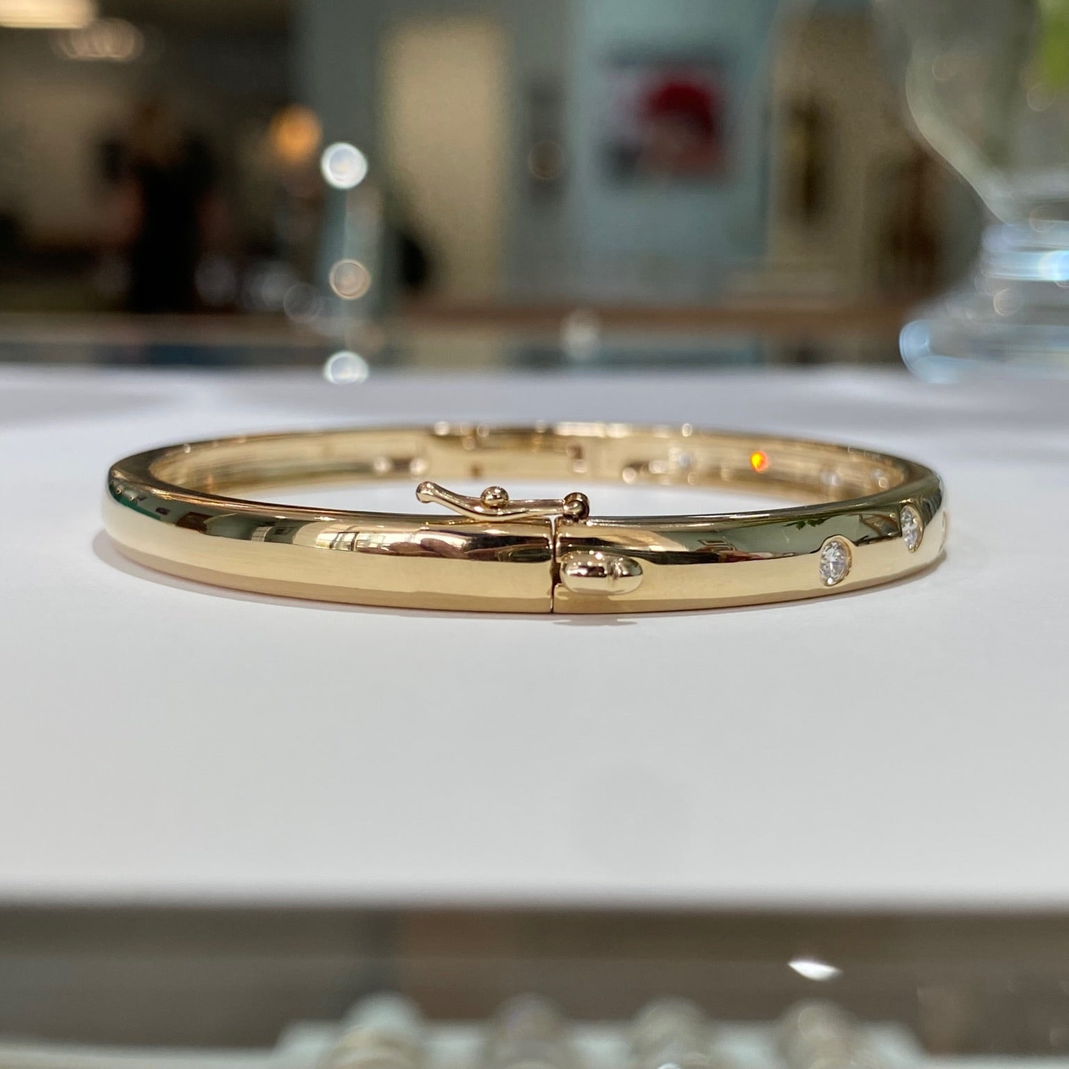 The Starlit Line Diamond Bangle Bracelet