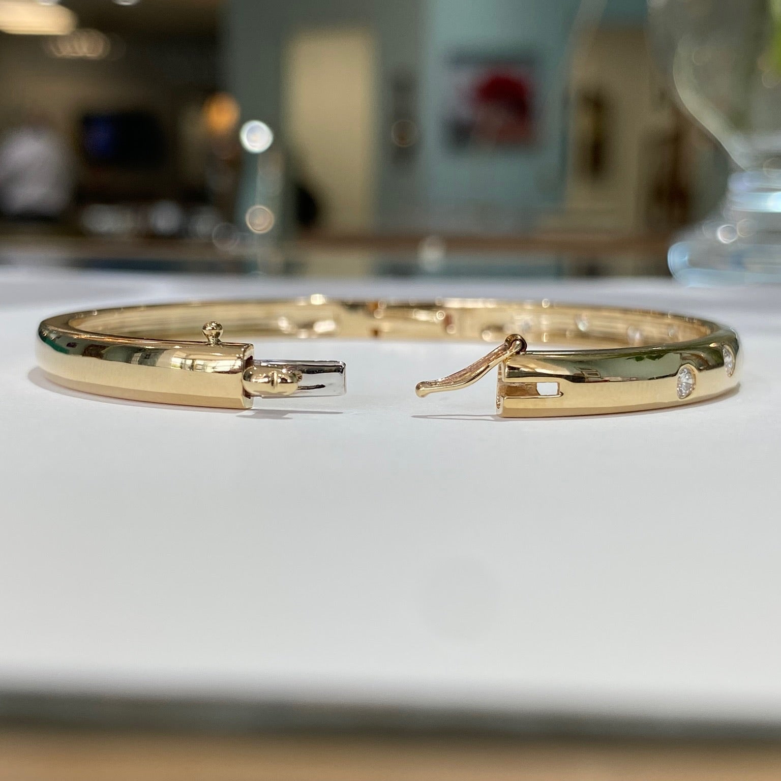 The Starlit Line Diamond Bangle Bracelet