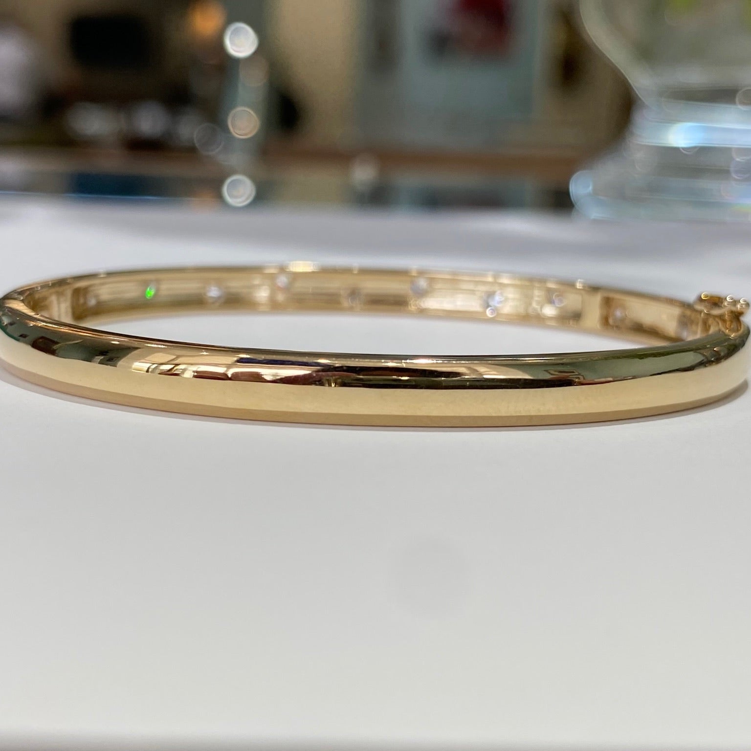 The Starlit Line Diamond Bangle Bracelet