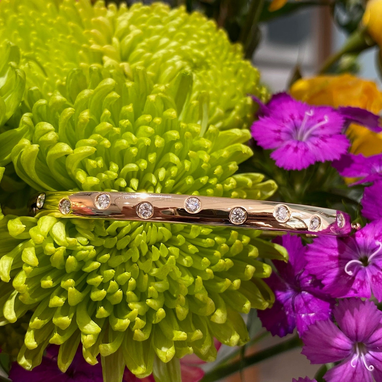 The Starlit Line Diamond Bangle Bracelet