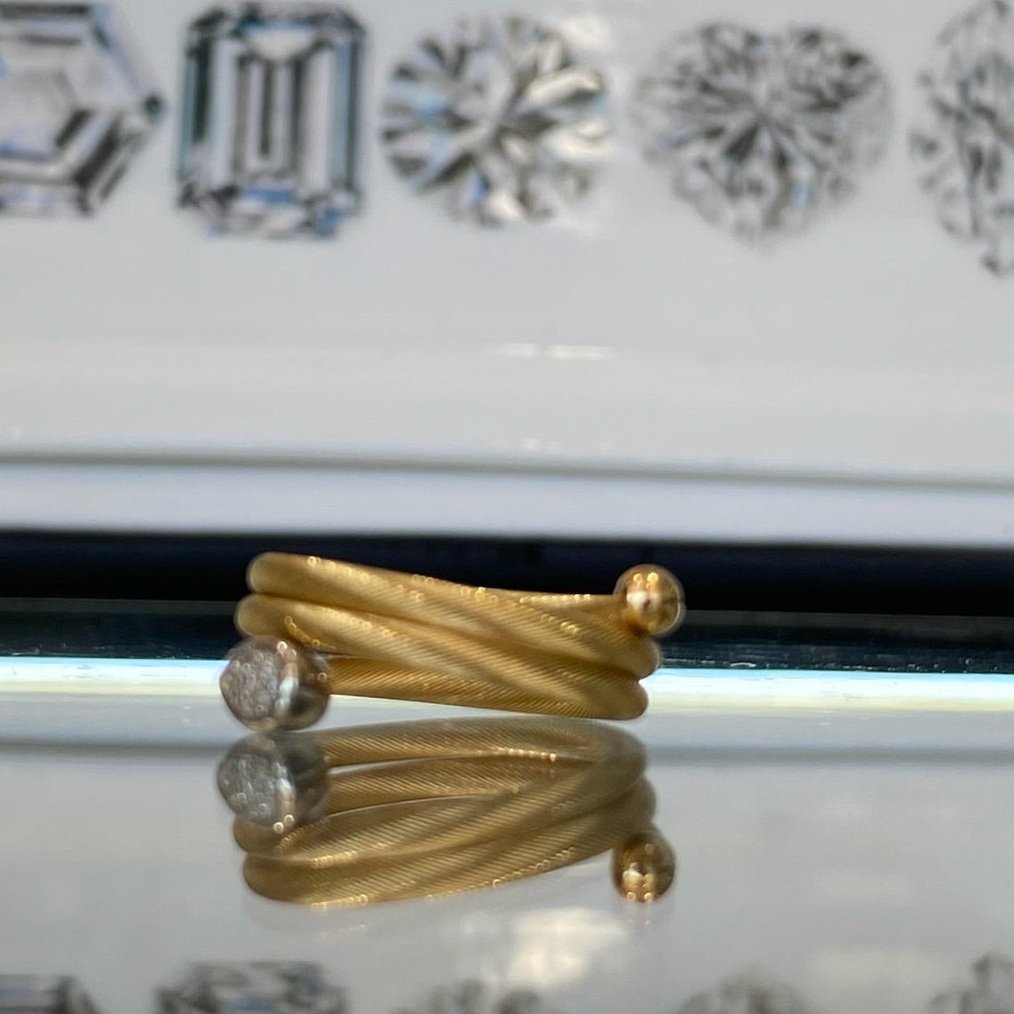 Two Tone 18K Gold Coiled Snake Ring