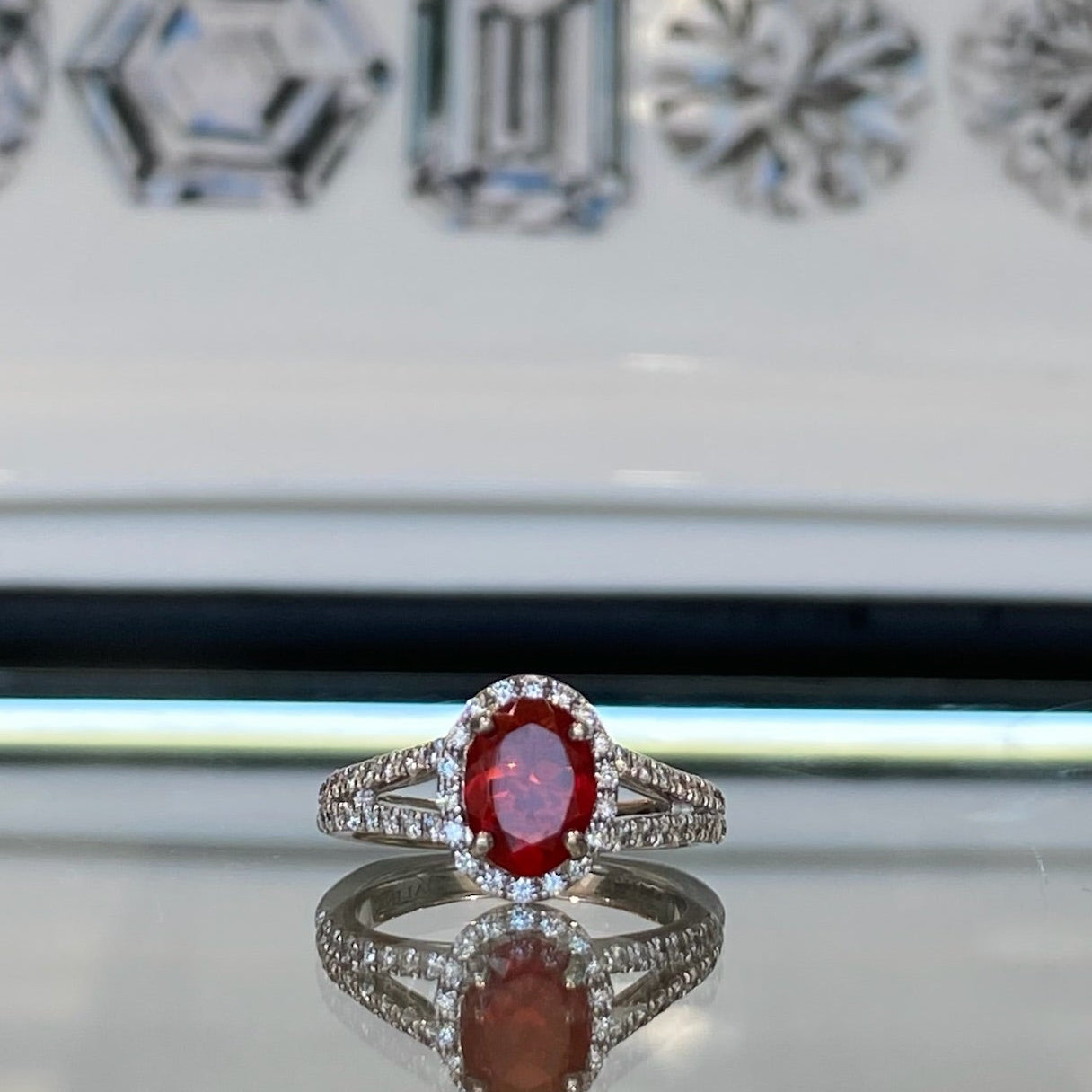 Ember Veil Fire Opal and Diamond Ring