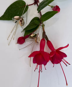 Sterling Silver Fuchsia Flower Drop Earrings