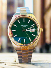 Load image into Gallery viewer, Green Dial Two Toned Bracelet Watch
