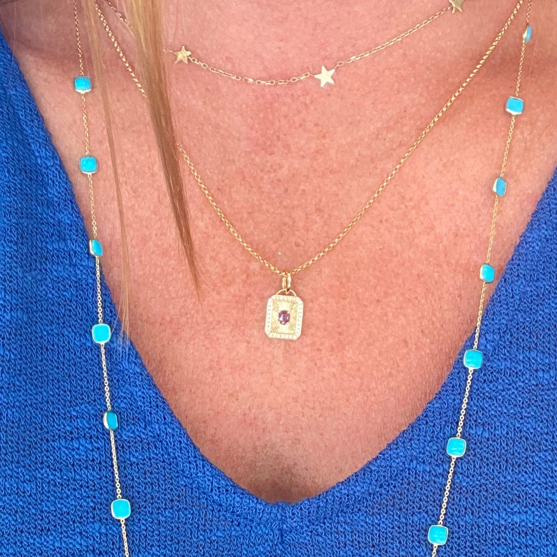 Antique Ruby Eclipse Pendant Necklace