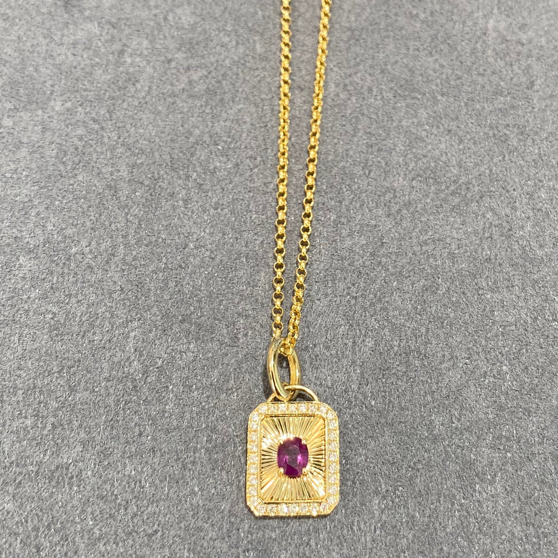 Antique Ruby Eclipse Pendant Necklace
