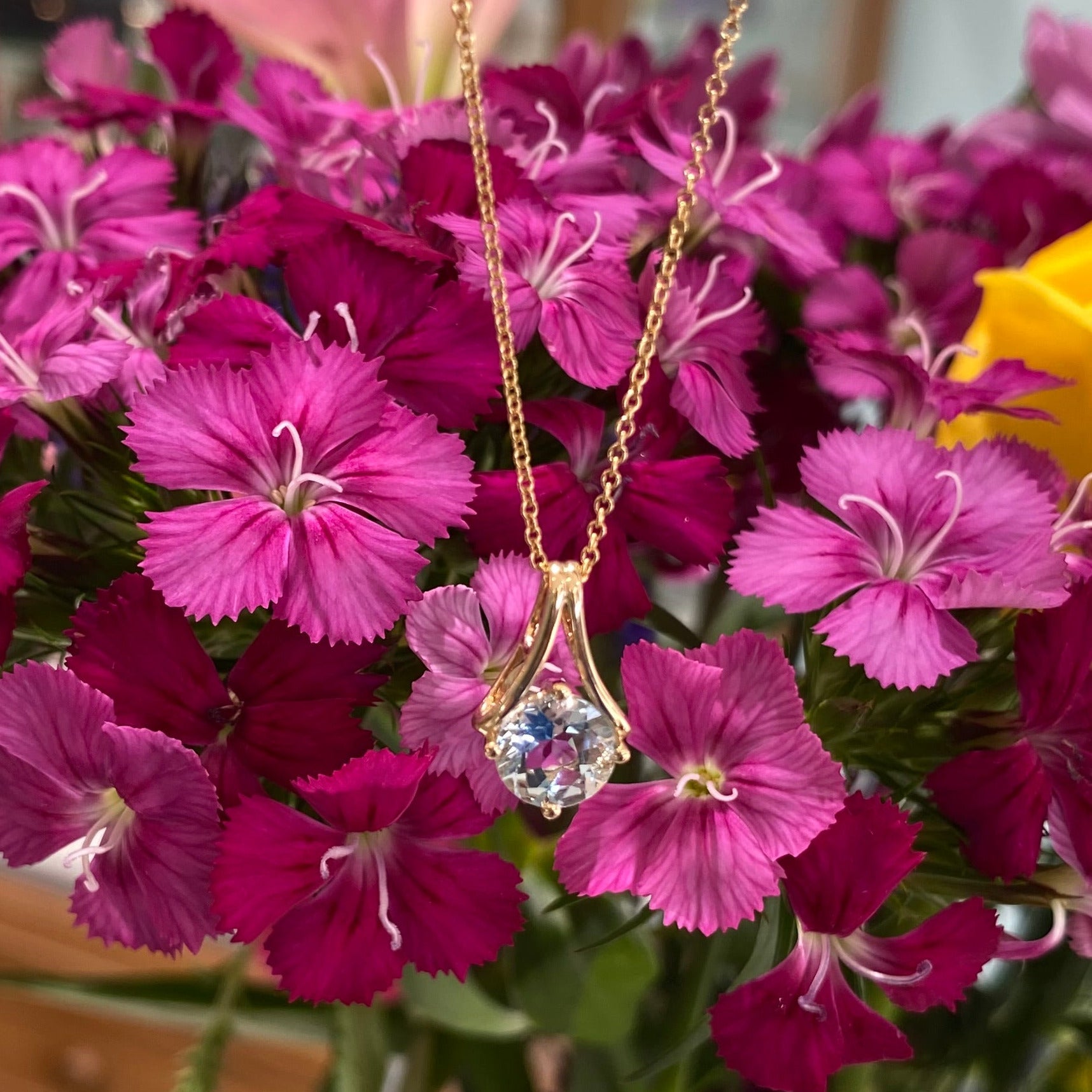 Coastal Charm Aquamarine Pendant Necklace