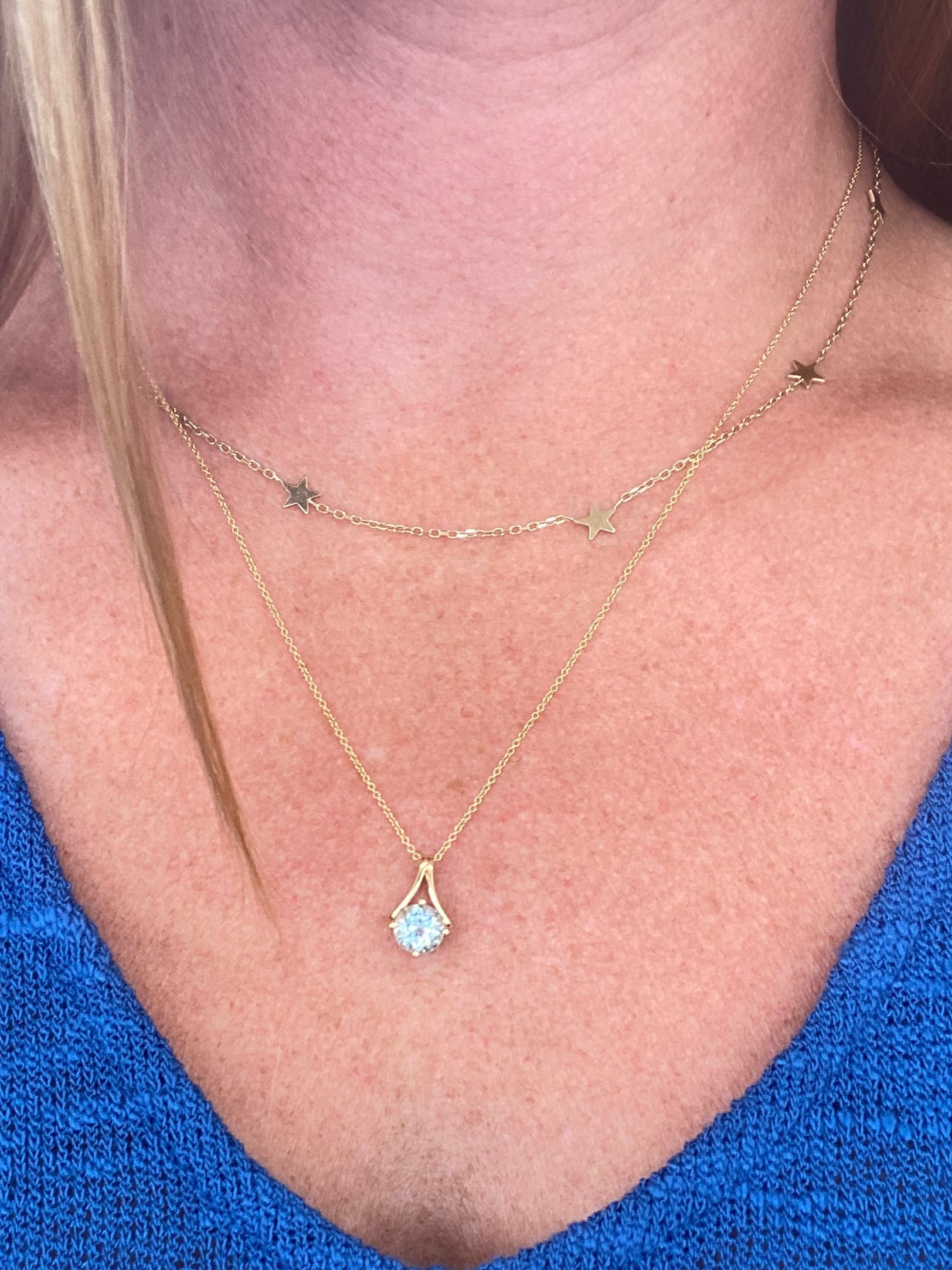 Coastal Charm Aquamarine Pendant Necklace