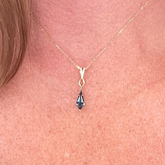 Kite of Twilight Blue Topaz Necklace