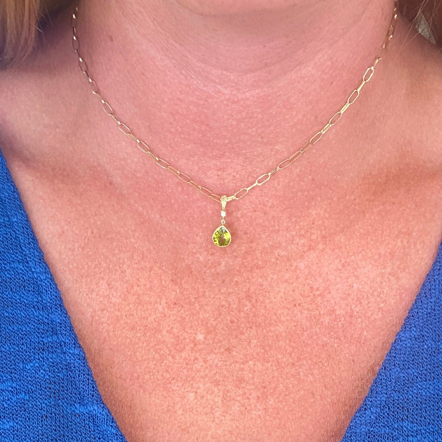 Pear of Paradise Peridot Necklace