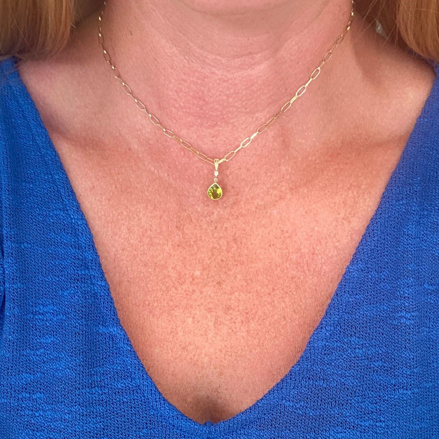 Pear of Paradise Peridot Necklace