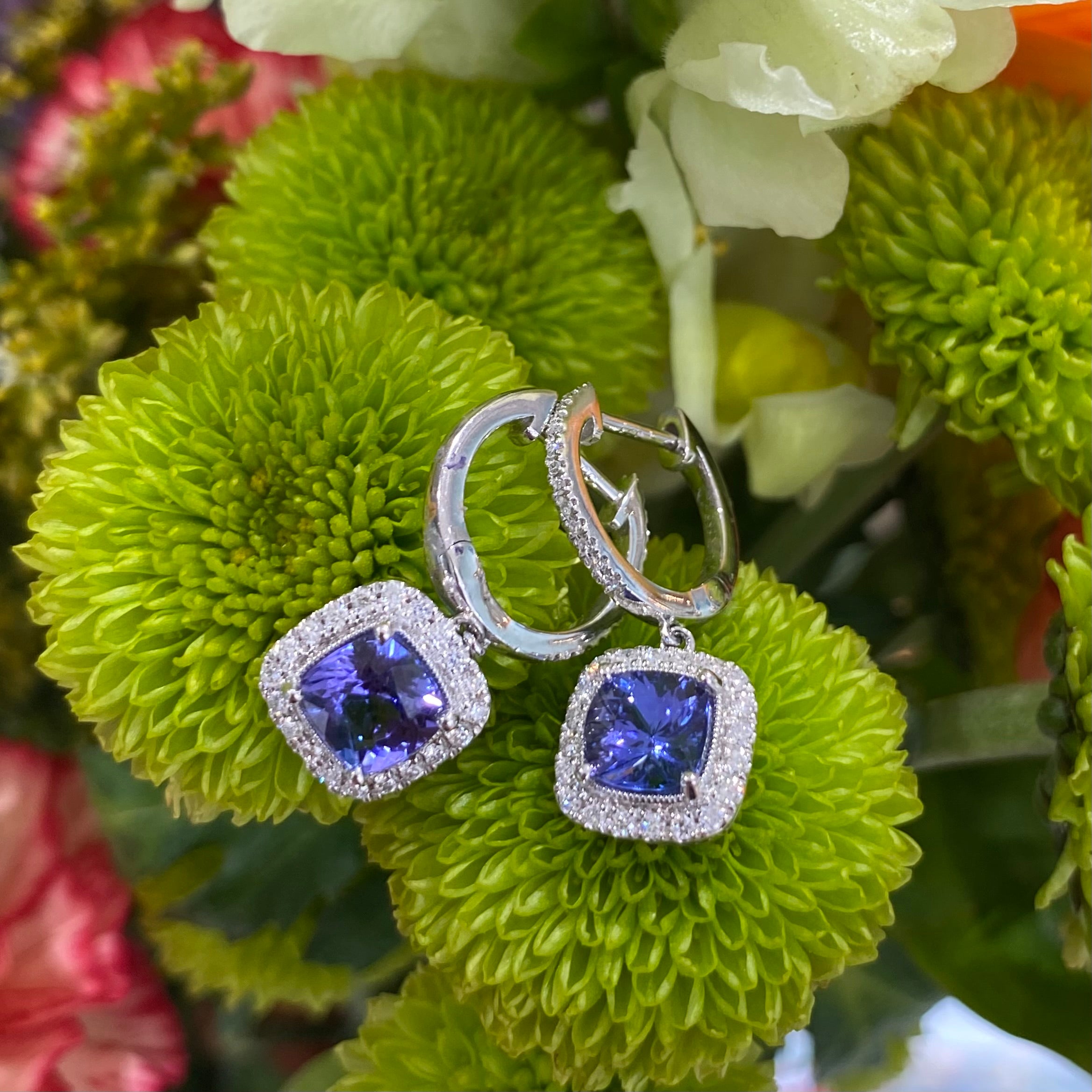 Twilight Tanzanite Diamond Drop Earrings