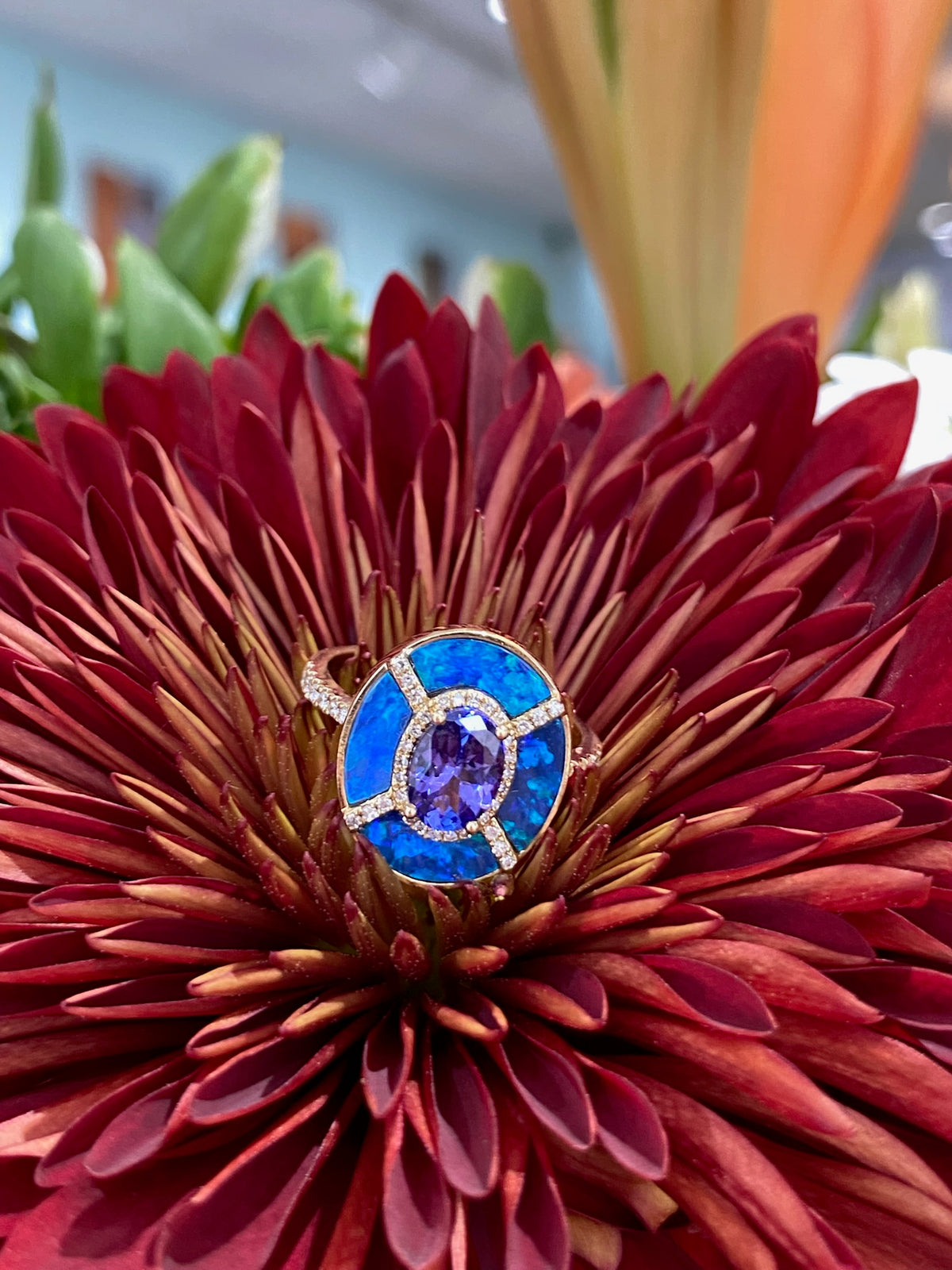 Blue Lagoon Opal Ring