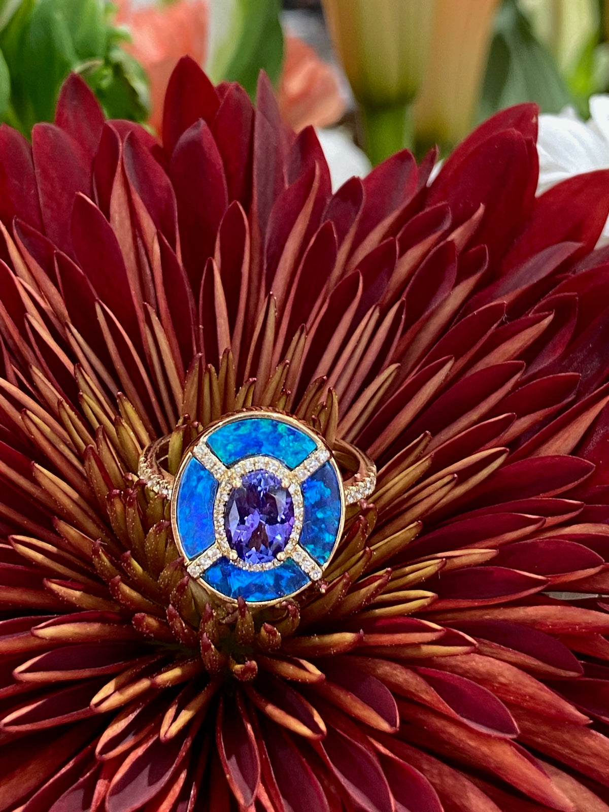 Blue Lagoon Opal Ring