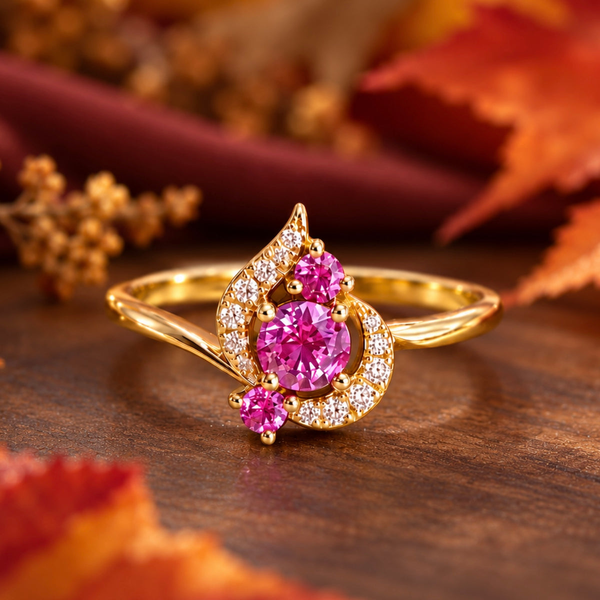 Blushing Petal Diamond Ring