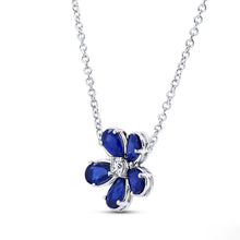 Load image into Gallery viewer, Sapphire and Diamond Flower Necklace
