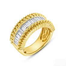Load image into Gallery viewer, Beaded Edge Baguette Diamond Band
