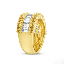 Load image into Gallery viewer, Beaded Edge Baguette Diamond Band
