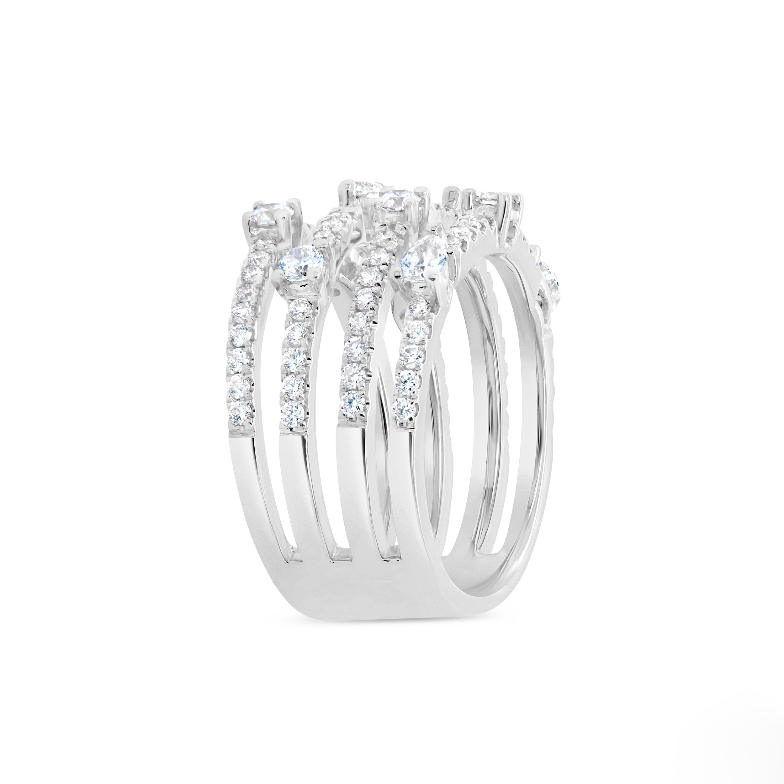 The Diamond Quartet Stack Ring
