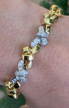 Load image into Gallery viewer, Vintage Bow 18K Yellow Gold and Platinum Diamond Bracelet
