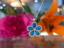 Load image into Gallery viewer, Opal and Diamond Flower Necklace
