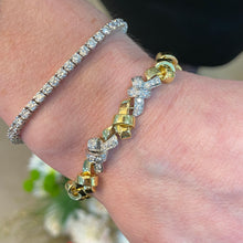 Load image into Gallery viewer, Vintage Bow 18K Yellow Gold and Platinum Diamond Bracelet
