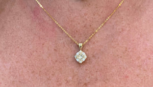 Diamond Cluster Pendant Necklace