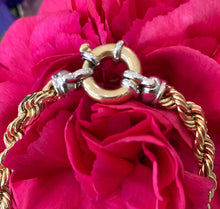 Load image into Gallery viewer, Two Toned Gold Nautical Clasp Rope Bracelet
