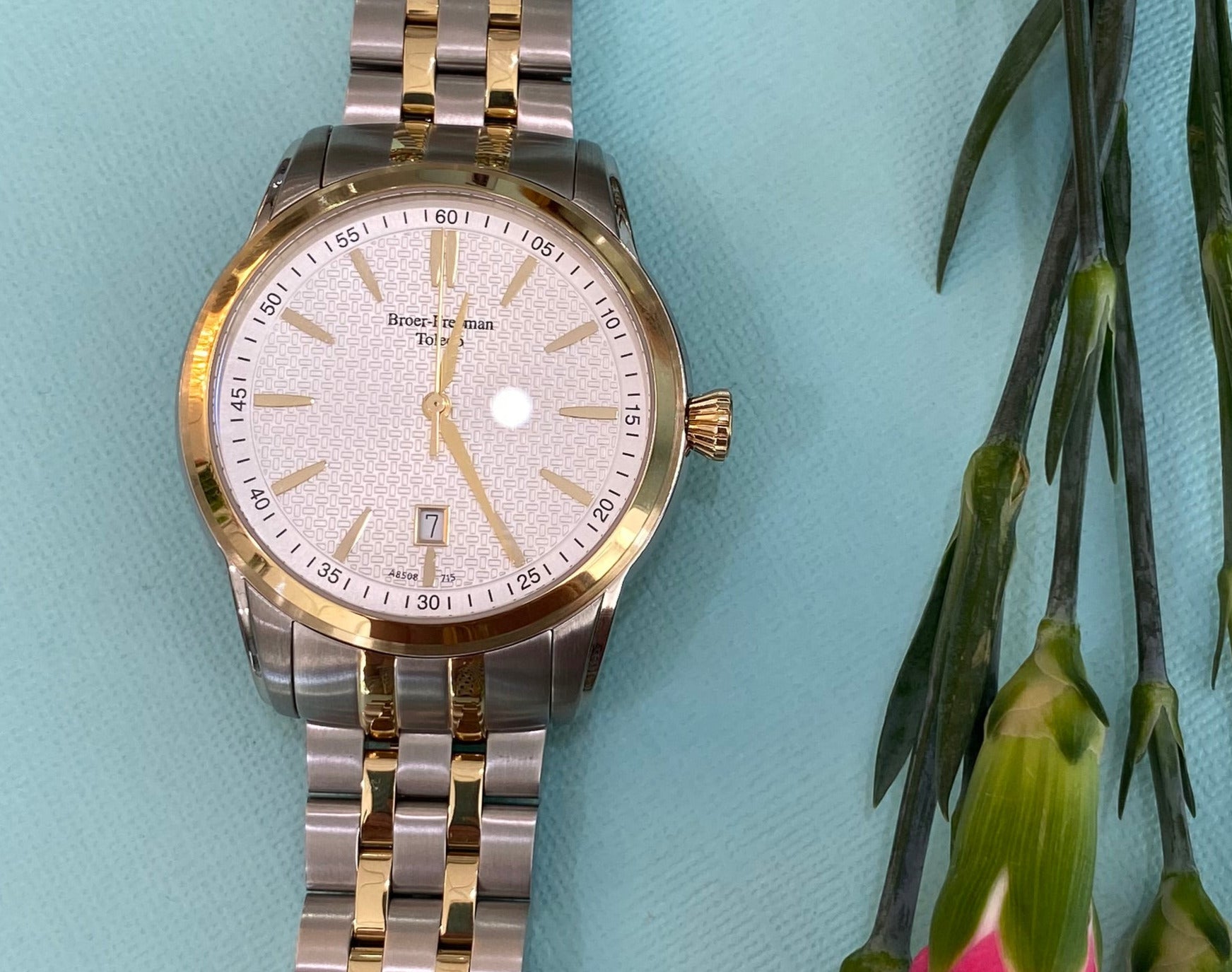 Two Tone Textured Dial Watch