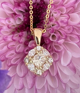 Diamond Cluster Pendant Necklace