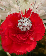 Load image into Gallery viewer, Vintage Floral Diamond Pendant Necklace
