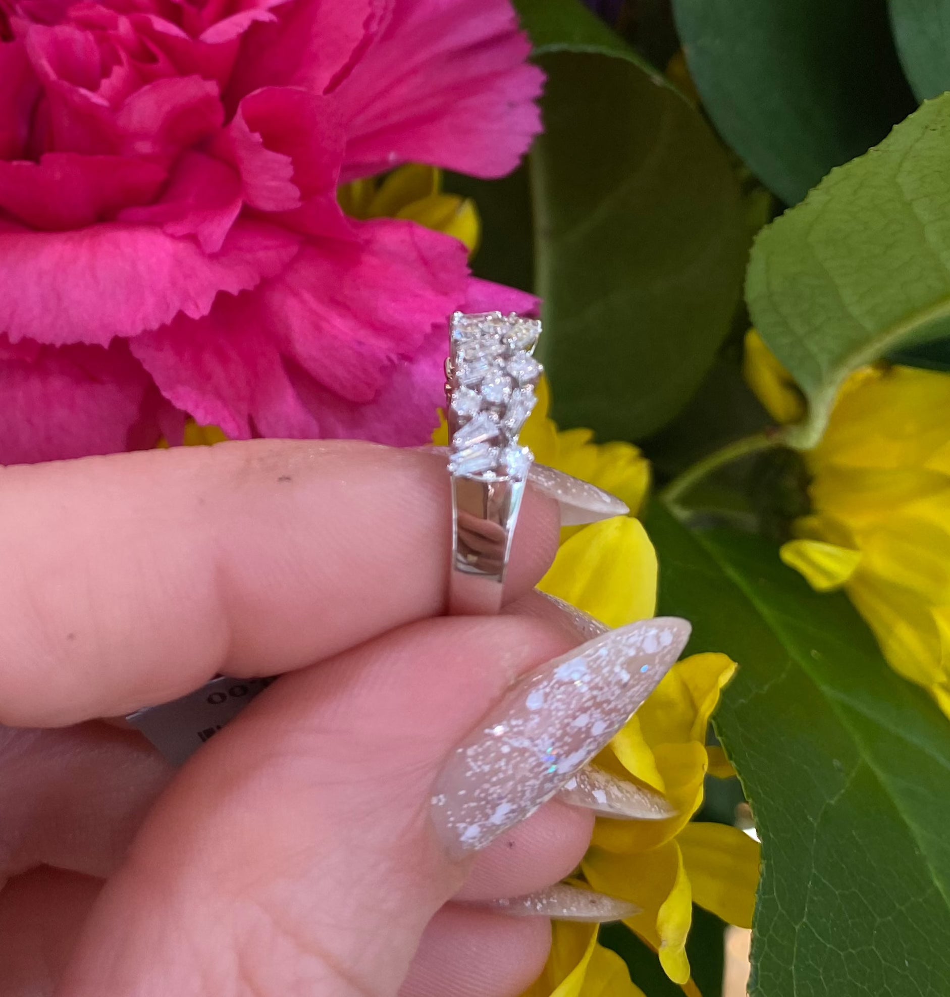 Mosaic White Gold and Diamond Ring