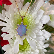 Load image into Gallery viewer, Vintage Opal and Diamond Pendant Necklace
