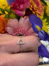 Load image into Gallery viewer, White Gold Double Triangle Tension Ring
