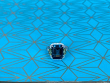 Load image into Gallery viewer, Blue Topaz Peridot and Diamond Cocktail Ring
